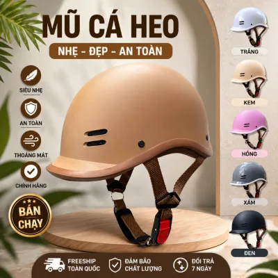 Mũ Bảo Hiểm Cá Heo Chuẩn Quatest 600g - Freesize 54-58cm