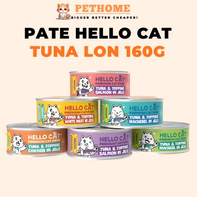 Pate Cá Ngừ Cho Mèo Hello Cat Lon 160gr, Bổ Sung Prebiotics Và Taurine Hỗ Trợ Tiêu Hóa, Mắt Sáng