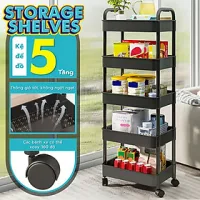 [4026] BG Kệ đa năng 3/4/5 - bánh xe, giỏ đựng đồ, Dễ dàng di chuyển giá sách đa năng,Kệ đa năng có bánh xe, di chuyển tiện lợi (hàng nhập khẩu)