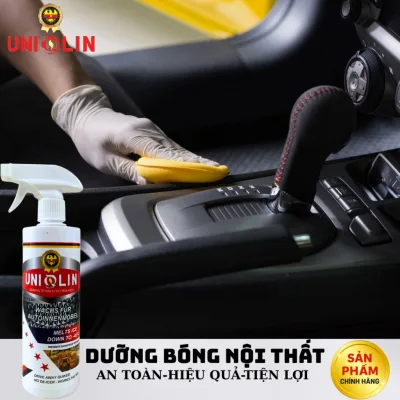 Xịt Dưỡng Bóng Da & Tablo Ô Tô UNIQLIN 500ml – Mềm Mịn, Chống Nứt, Bảo Vệ Hữu Cơ
