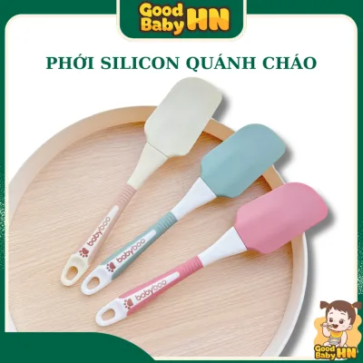 Phới silicon nấu ăn dặm quánh cháo cho bé, Phới quánh cháo silicon hãng BabyBoo an toàn tiện lợi