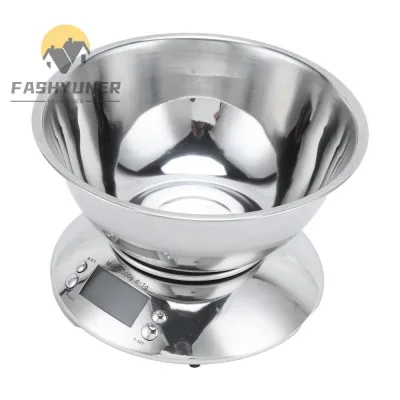 Cân điện tử nhà bếp FASHYUNER, bát thép không gỉ thiết kế có thể tháo rời Cân Gram thực phẩm, loại kỹ thuật số điện tử 5kg / 1g Cân bằng nhà bếp kỹ thuật số có độ chính xác cao