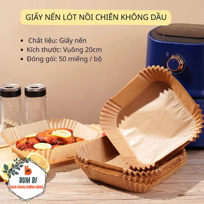 Combo of 3 Sets of 50 Square Food Liners, 20cm Long, Non-Stick Heat Resistant Paper Liners Set, Safe and Convenient for Single Use