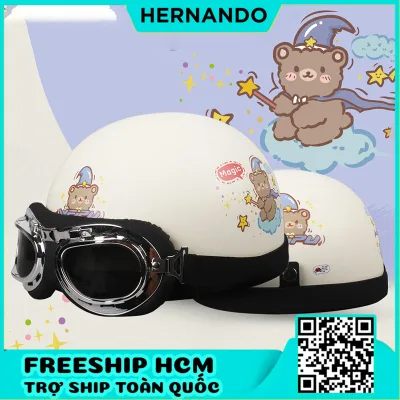 mũ bảo hiểm nửa đầu có kính nữ cute 1/2 Nhiều Tem Siêu HOT - Hàng Cao Cấp