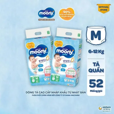 Bỉm tã dán, Bỉm tã quần Moony Xanh Cao cấp cho Bé