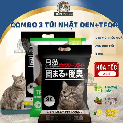 Cát Vệ Sinh Cho Mèo NHẬT ĐEN, TFOR 9L Thấm Hút, Vón Cục Nhanh, Khử Mùi Hiệu Quả, Ít Bụi, An Toàn Cho Mèo