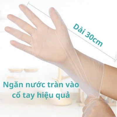 1 KG Găng Tay Trong Suốt Dài 30cm, Làm Thực Phẩm, Nấu Ăn, Massage Body, Dẻo Dai, Không Mùi.