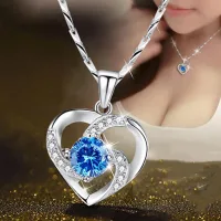 Dây Chuyền Bạc S925 Trái Tim Kim Cương Zircon Nữ Tính Quí Phái DCBACTRAITIM030