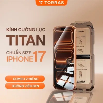 TORRAS Kính Cường Lực 2 Miếng Tự Dán Không Viền Đen Chống Vân Tay Cho Điện Thoại Di Động