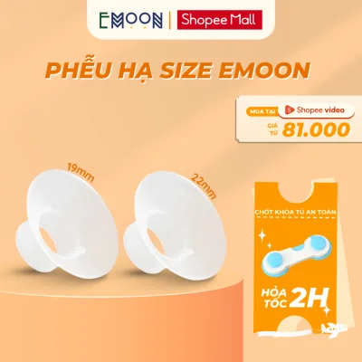 Đệm Hạ Size Phễu Size Trợ Phễu Silicone Emoon, 17mm-19-21mm, Hút Sữa Hiệu Quả và Êm Ái