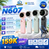 [NEW 2026] Quạt Cầm Tay Turbo N607, 5 Cấp Gió, Pin 4000mAh, Màn Hình LED, Gió Mạnh 7W, Kèm Dây Đeo–HomeEase – Đồ Nhà Xịn