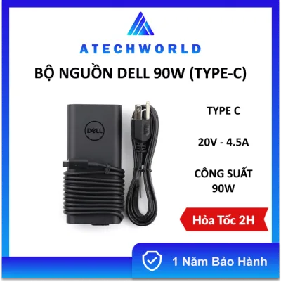 Bộ Nguồn Máy Tính Xách Tay Dell 90W (Type-C) - Hàng Chính Hãng - BH 1 Năm - Có Xuất VAT