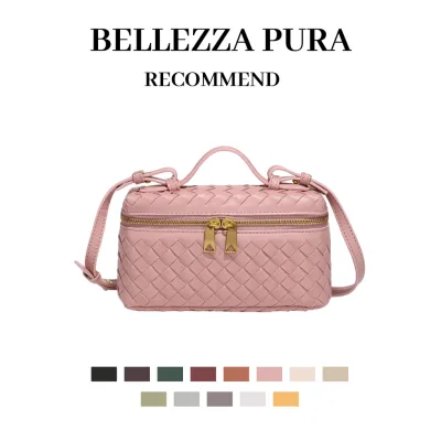 BELLEZZA PURA Túi xách nữ dệt hộp phong cách Túi đeo chéo cổ điển thanh lịch