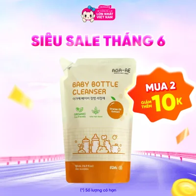 Nước rửa bình sữa AGA-AE hương cam- Túi 500ml