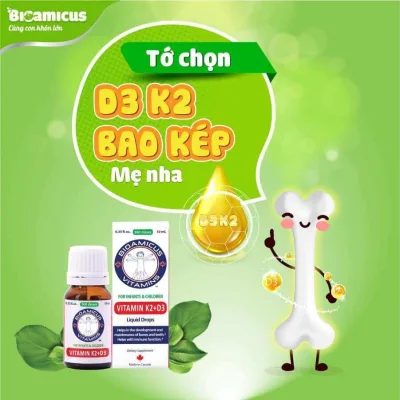Vitamin K2+D3 Bioamicus Supplements K2D3 for Children to Help Them Absorb Maximum Calcium into Their Bones.