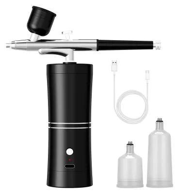 Bộ dụng cụ phun sơn với máy nén 48PSI áp lực cao, không tắc nghẽn, không dây, sạc lại được, có đầu phun 0,3mm và chổi vệ sinh dùng cho nghệ thuật móng tay, trang điểm, vẽ tranh
