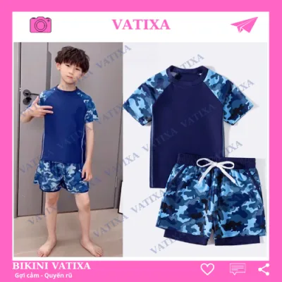 Đồ bơi bé trai quần 2 lớp chất thun lạnh co giãn thoải mái cho bé từ 10-40kg VATIXA BT02