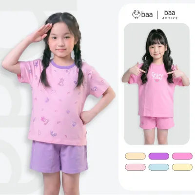 Bộ Quần Áo Mùa Hè Bé Gái Mặc Đi Học Mát Mẻ Mềm Mịn Thoáng Khí (1-10 Tuổi) Baababy DB10N