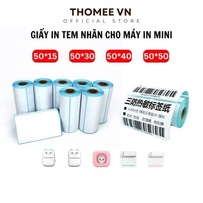 Giấy in nhiệt K57 in tem nhãn , giấy in tem trà sữa, tem sản phẩm cho máy in nhiệt mini bluetooth cầm tay tiện lợi