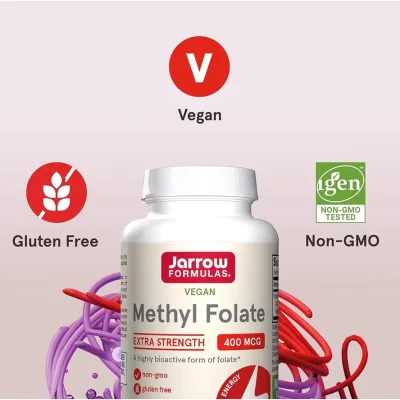 Viên uống Jarrow Formulas Methyl Folate Thực phẩm chức năng bổ sung acid folic ngừa dị tất ống thần kinh - Nhập khẩu Mỹ