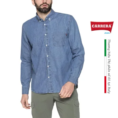 Denim shirt classic male light green-Carrera Jeans-genuine imported from Italy-205a1005a