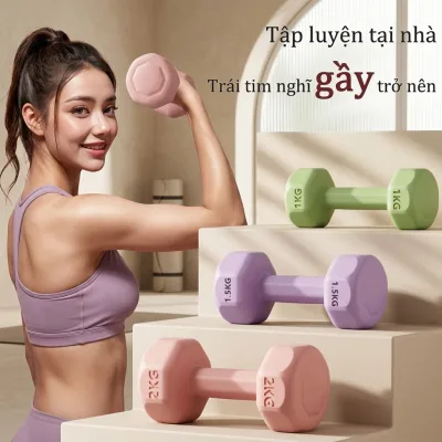 Quả Tạ Lục Giắc Màu Hồng Và Xanh Cho Tập Gym Tại Nhà - Bộ 1KG, 2KG, 3KG
