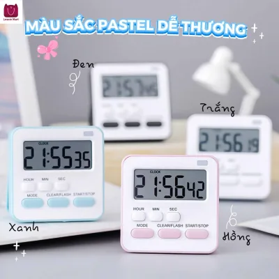 Đồng hồ báo thức kỹ thuật số, hẹn giờ ngủ, di động, có nam châm và chân đế.