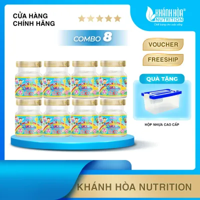 COMBO 8 Lọ Yến Sào Cho Bé KIDGROW 18% Tổ Yến Bổ Sung Vitamin K2 Hương Tự Nhiên - Khánh Hoà Nutrition - 8 Lọ x 70 ML