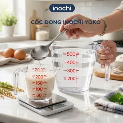 Cốc đong chia vạch Inochi Hàng chính hãng tiêu chuẩn nhật bản nhựa cao cấp chịu lực tốt, chịu nhiệt