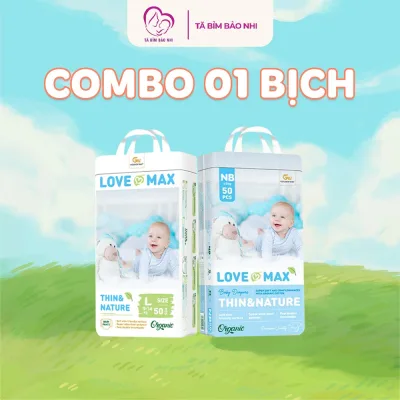 Tã Bỉm LOVE MAX Organic Chính Hãng, Bỉm Dán /Quần Mỏng Nhẹ Cho Bé Full Size