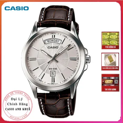 Genuine Casio Mtp-1381L-7Avdf Men's Watch with Leather Strap