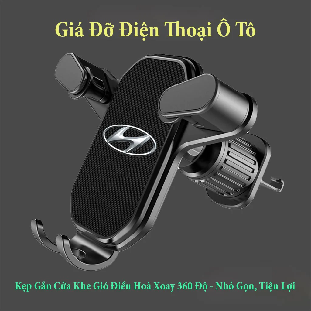 Giá Đỡ Điện Thoại Trên Ô Tô Gắn Cửa Khe Gió Điều Hoà Có Logo Theo Hãng Xe - Xoay 360 Độ, Nhỏ Gọn, Tiện Lợi, An Toàn