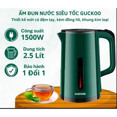 Ấm Siêu Tốc Cuckoo 2 Lớp, Công Suất Lớn 1500W,Dung Tích 2.5L An Toàn Tiết Kiệm Điện_ST19