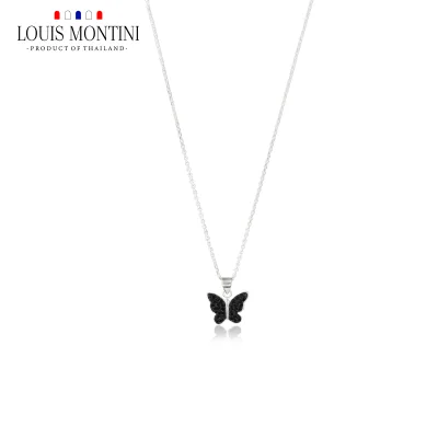 Dây chuyền bạc Louis Montini (Trang sức) , dây chuyền bạc nguyên chất 92,5%, dây chuyền nữ hình con bướm, LJNC04