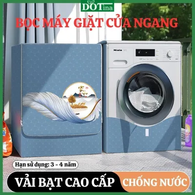 Bọc trùm máy giặt cửa ngang cửa trước vải bạt cao cấp chống nước che mát máy ngăn bụi Dotina BMG01