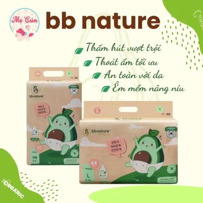 Tã bỉm quần, dán bông hữu cơ BB Nature NB60, S56, M52, M48, L44, XL40, XXL38