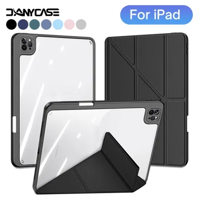 Ốp Lưng Chữ Y Cho iPad Gen 11 A16 2025 Air 6 M2 11 Gen 9 8 7 10.2 Air 5 4 M3 M4 11 13 Gen 10th 10.9 Air 2 5 6th 9.7 Pro M5 11 12.9 mini 7 Trong Suốt Vỏ máy tính bảng có hộp đựng bút chì
