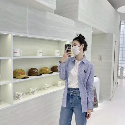 2026 Áo Sơ Mi Thời Trang Hợp Thời Trang Phong Cách Mới Hợp Thời Trang Xuân Thu Thanh Niên Văn Học Phổ Biến ins Cổ Vuông Bông Tai Kẹp Dài Tay Hợp Thời Trang