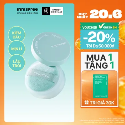 Phấn phủ bột kiềm dầu, mịn lì lâu trôi INNISFREE No Sebum Mineral Powder 5g