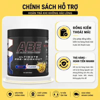 Applied Nutrition ABE - Pre Workout hỗ trợ tăng sức mạnh , tăng cơ (hộp 30 lần dùng)