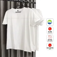 Top Áo Thun Trắng Trơn Cổ Tròn THOITRANG24H Form Xuông Dùng Được Cho Cả Nam Nữ Vải Dày Mịn Đủ Size
