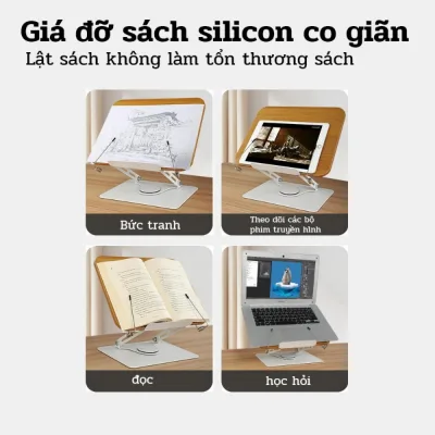 Đa Năng Cho Học Sinh, Trẻ Em – Đỡ Sách Giá Sách Chống Mỏi Cổ, Thiết Kế Chắc Chắn, Chất Liệu Cao Cấp, Góc Nhìn Tối Ưu, Phòng Khách, Học Online, Đỡ Máy Tính Bảng, Kệ Đọc Sách, Bàn Học
