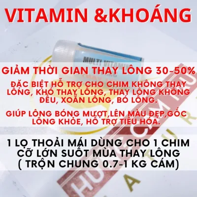 Vitamin & khoáng siêu tăng tốc thay lông chim cảnh