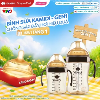 Bình Sữa Kamidi Chất Liệu PPSU Cao Cấp An Toàn Cho Bé Sơ Sinh Chống Sặc Và Đầy Hơi Hiệu Quả Ti Mọi Tư Thế