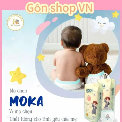 Tã bỉm quần MOKA chính hãng 100 miếng đủ size M/L/XL/XXL/XXXL/XXXXL siêu thấm hút tã bỉm cho bé