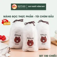 Màng bọc thực phẩm co giãn siêu dai có chun kèm túi gấu - Mũ chùm đầu dùng 1 lần tiện lợi (TNL100)
