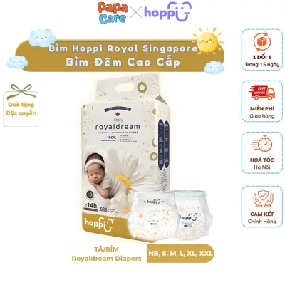Bỉm - Tã/Bỉm Hoppi RoyalDream Bỉm Cao Cấp Siêu Mềm Mỏng, Cả Đêm Thoáng Mát Phù Hợp Thời Tiết Việt Nam