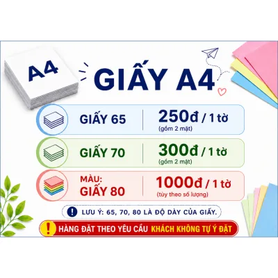 Sản phẩm từ giấy A4 - Mẫu đặt theo yêu cầu