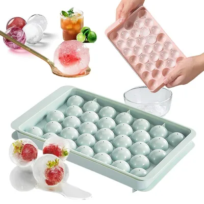 33 Lưới Tròn Đá Khay Bóng Thạch Máy Làm Khuôn DIY Thức Ăn Cho Bé Puree Tủ Đông Khay