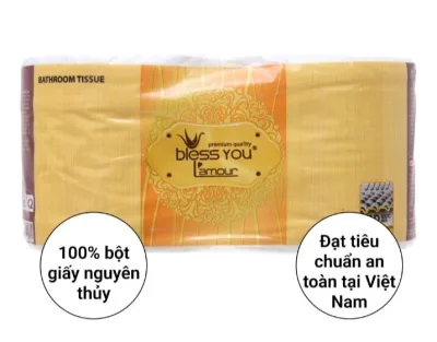 Lốc 10 cuộn giấy vệ sinh cao cấp Bless You Lamour